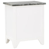 Nightstand 2 pcs with 2 Drawers Grey and White - Rear View
