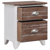 Nightstand 2 pcs with 2 Drawers Brown and White - Top-Down View