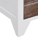 Nightstand 2 pcs with 2 Drawers Brown and White - Low Angle