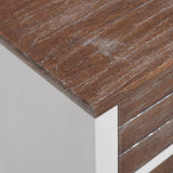 Nightstand 2 pcs with 2 Drawers Brown and White - Extra Image