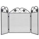 3-panel Fireplace Screen Iron Black