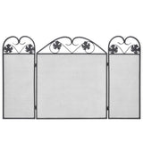 3-panel Fireplace Screen Iron Black