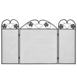3-panel Fireplace Screen Iron Black - Side View