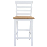 White Wooden Bar Table and 4 Bar Chairs Set - Top-Down View