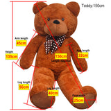 XXL Soft Plush Teddy Bear Toy Brown 135 cm - 45-Degree Angle