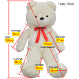 XXL Soft Plush Teddy Bear Toy White 160 cm - 45-Degree Angle