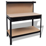 Workbench with Pegboard and Drawer - Top-Down View