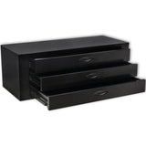 Metal Tool Chest 3 Drawers Black - Side View