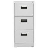 Filing Cabinet Light Grey 46x62x102.5 cm Steel - Front View