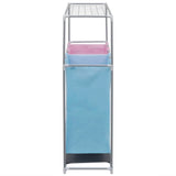 2-Section Laundry Sorter Hamper with a Top Shelf for Drying - Side View
