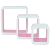3 White-pink MDF Floating Wall Display Shelf Cubes Book/DVD Storage - Side View
