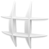 White MDF Floating Wall Display Shelf Book/DVD Storage - Front View