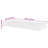 2 White MDF Floating Wall Display Shelves Book/DVD Storage - 45-Degree Angle