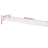 2 White MDF Floating Wall Display Shelves Book/DVD Storage