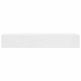 White MDF Floating Wall Display Shelf 1 Drawer Book/DVD Storage