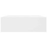 White MDF Floating Wall Display Shelf 1 Drawer Book/DVD Storage