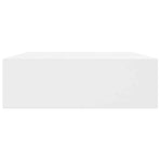 White MDF Floating Wall Display Shelf 1 Drawer Book/DVD Storage