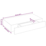 White MDF Floating Wall Display Shelf 1 Drawer Book/DVD Storage