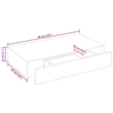 White MDF Floating Wall Display Shelf 1 Drawer Book/DVD Storage - Extra Image
