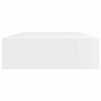 White MDF Floating Wall Display Shelf 1 Drawer Book/DVD Storage