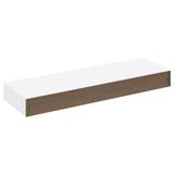 White MDF Floating Wall Display Shelf 1 Drawer Book/DVD Storage - Rear View
