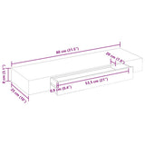 White MDF Floating Wall Display Shelf 1 Drawer Book/DVD Storage - Extra Image