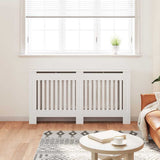 White Radiator Cover Heating Cabinet 152 cm Engineered Wood - Side View