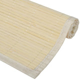 6 Bamboo Placemats 30 x 45 cm Natural - Top-Down View
