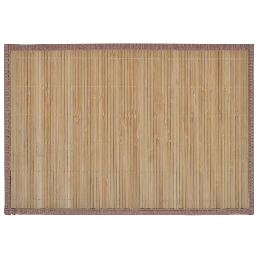 6 Bamboo Placemats 30 x 45 cm Brown