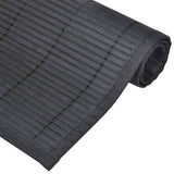 6 Bamboo Placemats 30 x 45 cm Black - Top-Down View