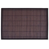 6 Bamboo Placemats 30 x 45 cm Dark Brown - Front View