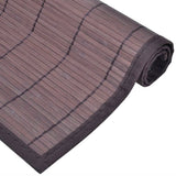 6 Bamboo Placemats 30 x 45 cm Dark Brown - Top-Down View