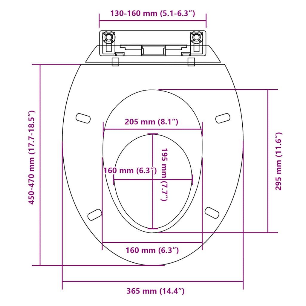 Soft-close Toilet Seat White Oval