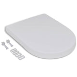 White Soft-close Toilet Seat Square - Front View