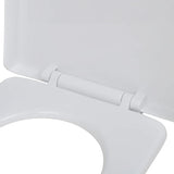 White Soft-close Toilet Seat Square - Top-Down View