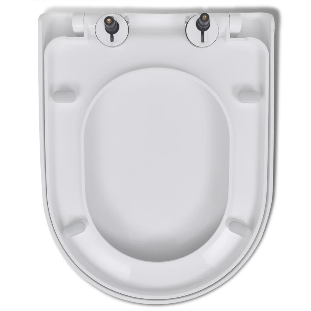 Soft-close Toilet Seat with Quick-release Design White Square
