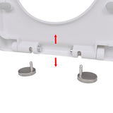 Soft-close Toilet Seat with Quick-release Design White Square - Close-Up Angle