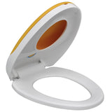 White & Yellow Soft-close Toilet Seat Adults/Children - 45-Degree Angle