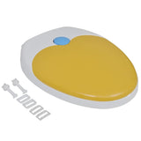 White & Yellow Soft-close Toilet Seat Adults/Children - Low Angle