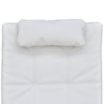 Chaise Longue with Pillow White Faux Leather
