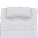 Chaise Longue with Pillow White Faux Leather - Top-Down View