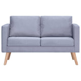 Sofa 2-Seater Fabric Light Grey - Side View