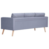 Sofa 3-Seater Fabric Light Grey - 45-Degree Angle