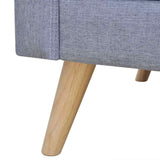 Sofa 3-Seater Fabric Light Grey - Rear View