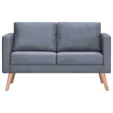 Sofa 2-Seater Fabric Dark Grey - Side View