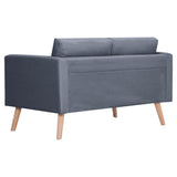 Sofa 2-Seater Fabric Dark Grey - 45-Degree Angle
