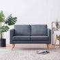 Sofa 2-Seater Fabric Dark Grey