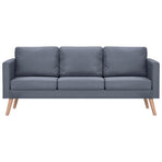Sofa 3-Seater Fabric Dark Grey