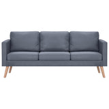 Sofa 3-Seater Fabric Dark Grey - Side View