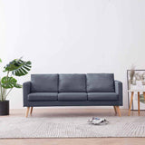 Sofa 3-Seater Fabric Dark Grey